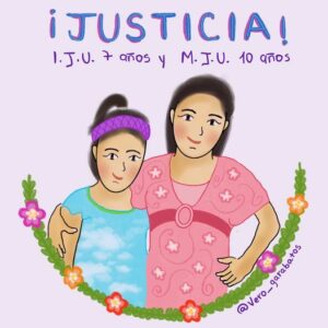 ilustración de dos mujeres luchando por la justicia